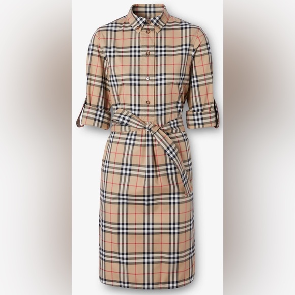 BURBERRY Vintage Check Tie-waist Shirt Dress - Picture 3 of 5